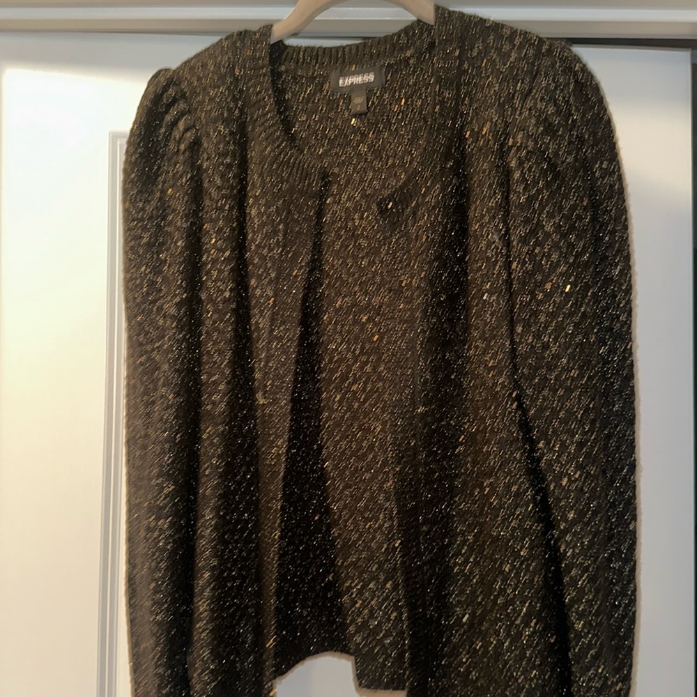 Womens express gold/ black cardigan